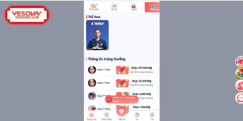 Đôi nét về danh mục thể thao VESOVN